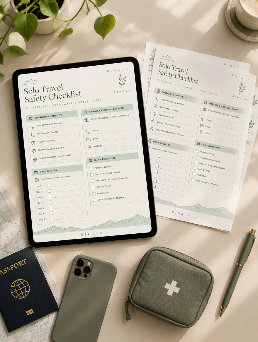 Solo Travel Safety Checklist & Planner
