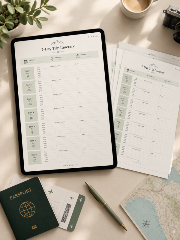 7-Day Trip Itinerary Template