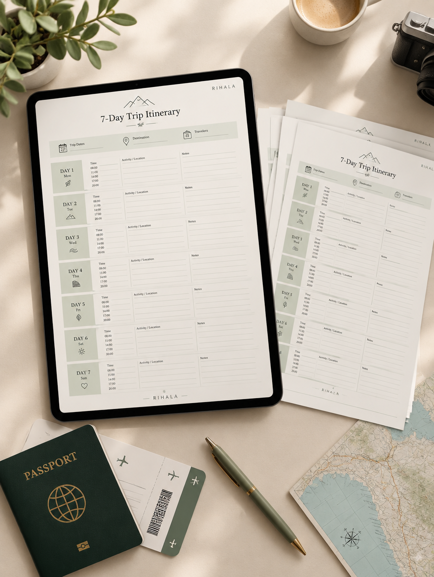 7-Day Trip Itinerary Template